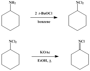 Reaction equation for N-CHLOROCYCLOHEXYLIDENEIMINE (Cyclohexanimine, N-chloro-)