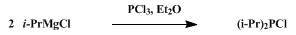 Reaction equation for CHLORODIISOPROPYLPHOSPHINE (Phosphinous chloride, diisopropyl-)