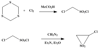 Reaction equation for 2-CHLOROTHIIRANE 1,1-DIOXIDE (Thiirane, 2-chloro-, 1,1-dioxide)