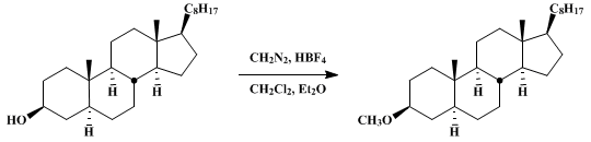Reaction equation for CHOLESTANYL METHYL ETHER (Cholestane, 3β-methoxy-)