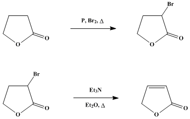 Reaction equation for γ-CROTONOLACTONE (Δα,β-Butenolide)