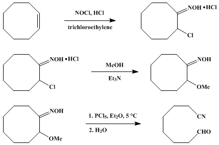 Reaction equation for 7-CYANOHEPTANAL (Heptanal, 7-cyano-)