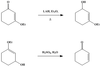 Reaction equation for 2-CYCLOHEXENONE