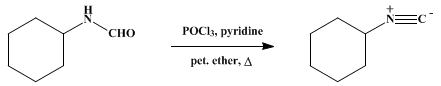 Reaction equation for CYCLOHEXYL ISOCYANIDE