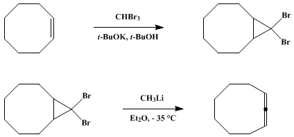 Reaction equation for 1,2-CYCLONONADIENE