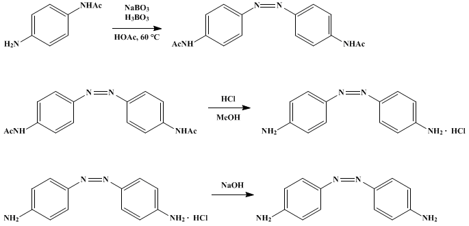 Reaction equation for 4,4'-DIAMINOAZOBENZENE (Aniline, 4,4'-azodi-)
