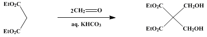 Reaction equation for DIETHYL BIS(HYDROXYMETHYL)MALONATE (Malonic acid, bis(hydroxymethyl)-, diethyl ester)
