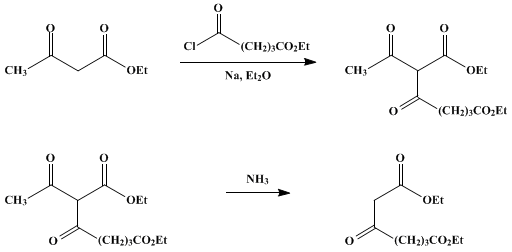 Reaction equation for DIETHYL β-KETOPIMELATE (Pimelic acid, β-oxo-, diethyl ester)