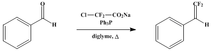 Reaction equation for β,β-DIFLUOROSTYRENE (1,1-Difluoro-2-phenylethylene))