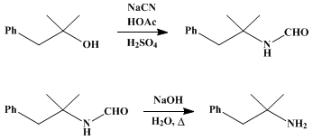 Reaction equation for α,α-DIMETHYL-β-PHENETHYLAMINE (Phenethylamine, α,α-dimethyl)