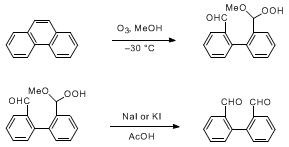 Reaction equation for DIPHENALDEHYDE (Biphenyl, 2,2'-diformyl-)
