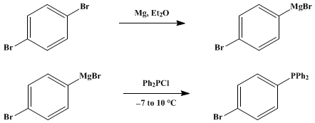 Reaction equation for DIPHENYL-p-BROMOPHENYLPHOSPHINE (Phosphine, (p-bromophenyl)diphenyl)