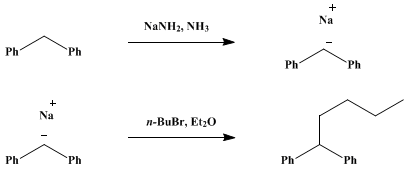 Reaction equation for 1,1-DIPHENYLPENTANE (Pentane, 1,1-diphenyl-)