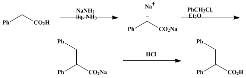 Reaction equation for α,β-DIPHENYLPROPIONIC ACID (Propionic acid, 2,3-diphenyl-)