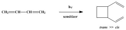 Reaction equation for cis- AND trans-1,2-DIVINYLCYCLOBUTANE
