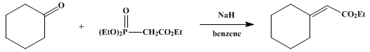 Reaction equation for ETHYL CYCLOHEXYLIDENEACETATE (Δ1-α-Cyclohexaneacetic acid, ethyl ester)