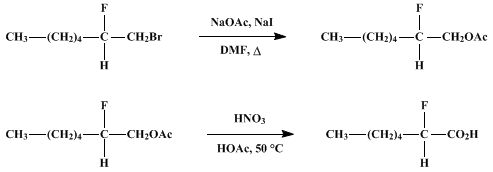 Reaction equation for 2-FLUOROHEPTANOIC ACID (Heptanoic acid, 2-fluoro-)