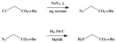Reaction equation for GLYCINE t-BUTYL ESTER