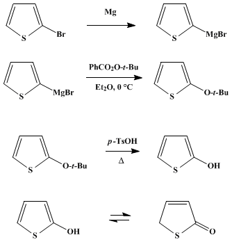 Reaction equation for 2-HYDROXYTHIOPHENE (Thiophene-2-ol and 2(5H)-thiophenone)