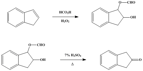 Reaction equation for 2-INDANONE
