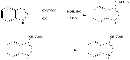 Reaction equation for INDOLE-3-ACETIC ACID