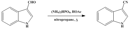 Reaction equation for INDOLE-3-CARBONITRILE