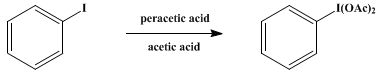 Reaction equation for IODOSOBENZENE DIACETATE (Benzene, iodoso-, diacetate)