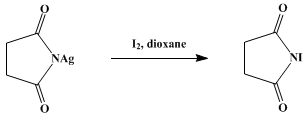 Reaction equation for N-IODOSUCCINIMIDE (Succinimide, N-iodo-)