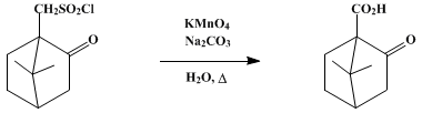 Reaction equation for DL-KETOPINIC ACID (1-Apocamphanecarboxylic acid, 2-oxo-)