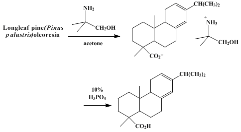 Reaction equation for LEVOPIMARIC ACID