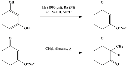 Reaction equation for 2-METHYL-1,3-CYCLOHEXANEDIONE (1,3-Cyclohexanedione, 2-methyl-)