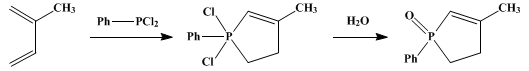 Reaction equation for 3-METHYL-1-PHENYLPHOSPHOLENE OXIDE (Phospholene, 3-methyl-1-phenyl-, 1-oxide)