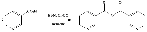 Reaction equation for NICOTINIC ANHYDRIDE