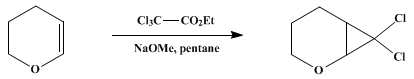 Reaction equation for 2-OXA-7,7-DICHLORONORCARANE (7,7-Dichloro-2-oxabicyclo[4.1.0]heptane)