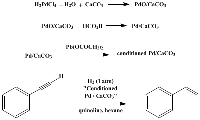 Reaction equation for PALLADIUM CATALYST FOR PARTIAL REDUCTION OF ACETYLENES1