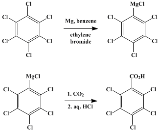 Reaction equation for PENTACHLOROBENZOIC ACID (Benzoic acid, pentachloro-)