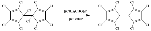 Reaction equation for PERCHLOROFULVALENE (Bicyclopentadienylidene, octachloro-)