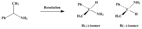 Reaction equation for R(+)- AND S(−)-α-PHENYLETHYLAMINE (Benzylamine, α-methyl)