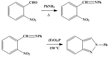 Reaction equation for 2-PHENYLINDAZOLE (2H-Indazole, 2-phenyl-)