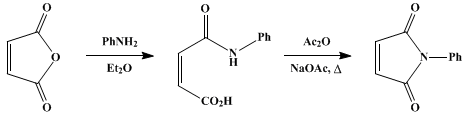Reaction equation for N-PHENYLMALEIMIDE (Maleimide, N-phenyl-)
