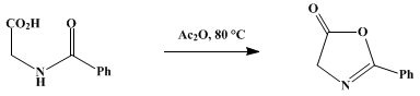 Reaction equation for 2-PHENYL-5-OXAZOLONE (2-Phenyl-2-oxazolin-5-one)