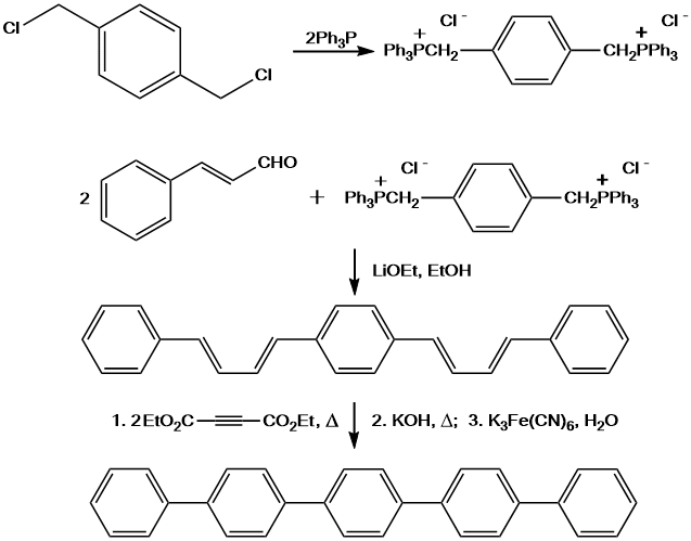 Reaction equation for p-QUINQUEPHENYL