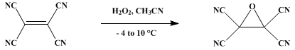Reaction equation for TETRACYANOETHYLENE OXIDE (Ethanetetracarbonitrile, 1,2-epoxy-)