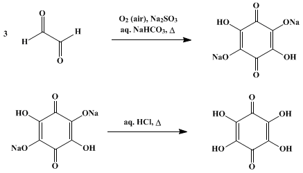 Reaction equation for TETRAHYDROXYQUINONE (Quinone, tetrahydroxy-)
