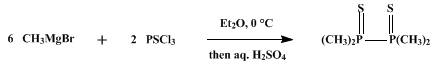 Reaction equation for TETRAMETHYLBIPHOSPHINE DISULFIDE (Diphosphine, tetramethyl-, disulfide)