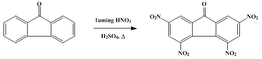 Reaction equation for 2,4,5,7-TETRANITROFLUORENONE (9-Fluorenone, 2,4,5,7-tetranitro-)