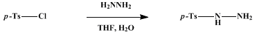 Reaction equation for p-TOLUENESULFONYLHYDRAZIDE (p-Toluenesulfonic acid, hydrazide)