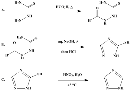Reaction equation for 1,2,4-TRIAZOLE (1H-1,2,4-Triazole)