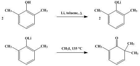 Reaction equation for 2,6,6-TRIMETHYL-2,4-CYCLOHEXADIENONE (2,4-Cyclohexadiene-1-one, 2,6,6-trimethyl-)