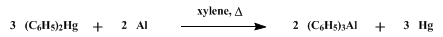 Reaction equation for TRIPHENYLALUMINUM (Aluminum, triphenyl-)